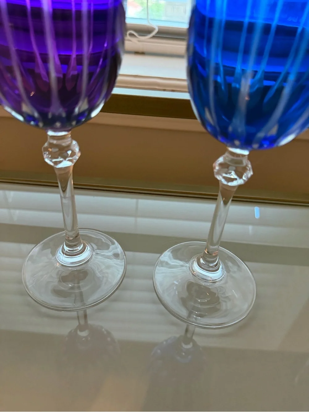 Vintage Le Sielle Cut to Clear Wine Glasses Set of 4